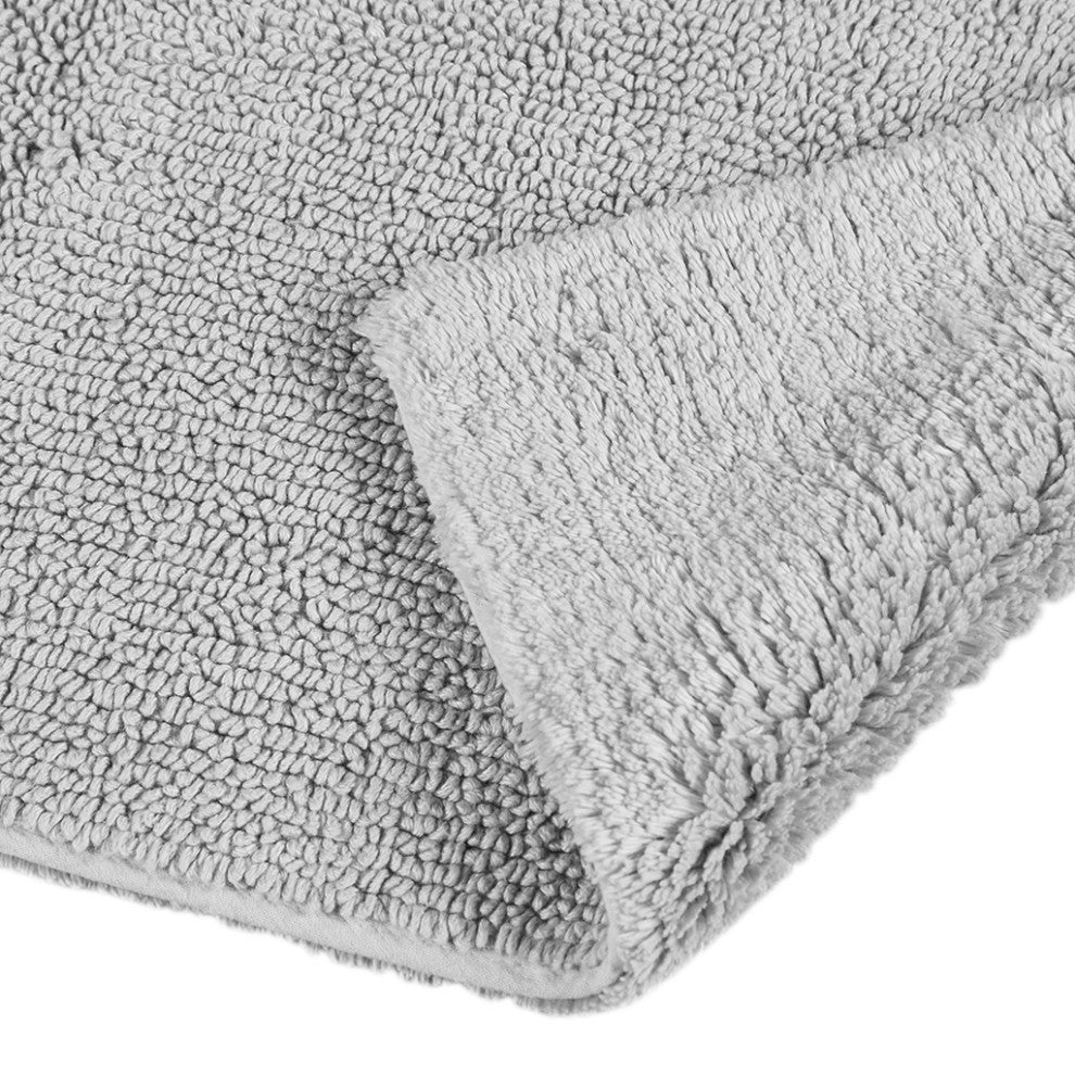 Beautyrest Plume Luxury Feather Touch Reversible Bath Rug, Grey