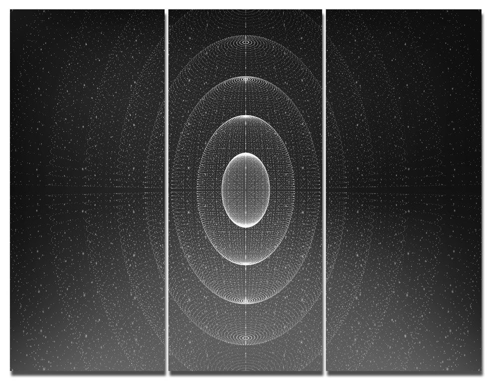 Vector Interstellar Space Background, Abstract Wall Art Canvas, 36x28, 3 Panels