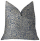 Kingston Waverly Blue and Ivory Luxury Throw Pillow, 20"x36" King