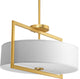 Harmony 3-Light Convertible Large Semi-Fl Natural Brass White Textured Glass