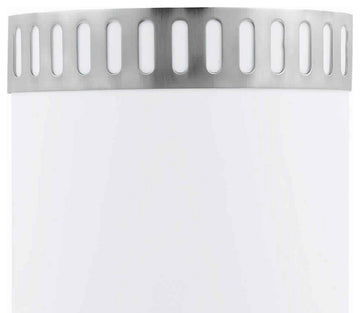 Benzara BM220699 18W Wall Lamp with Acrylic Plate and Steel Trim, White and Gray
