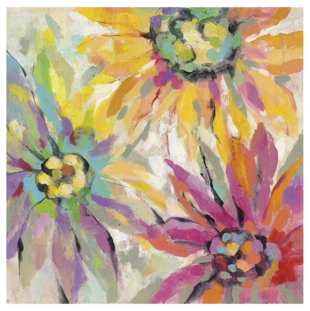 "Abstracted Petals I" Digital Paper Print by Silvia Vassileva, 42"x42"