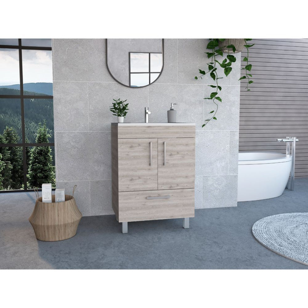 Otello Single Bathroom Vanity, Light Gray