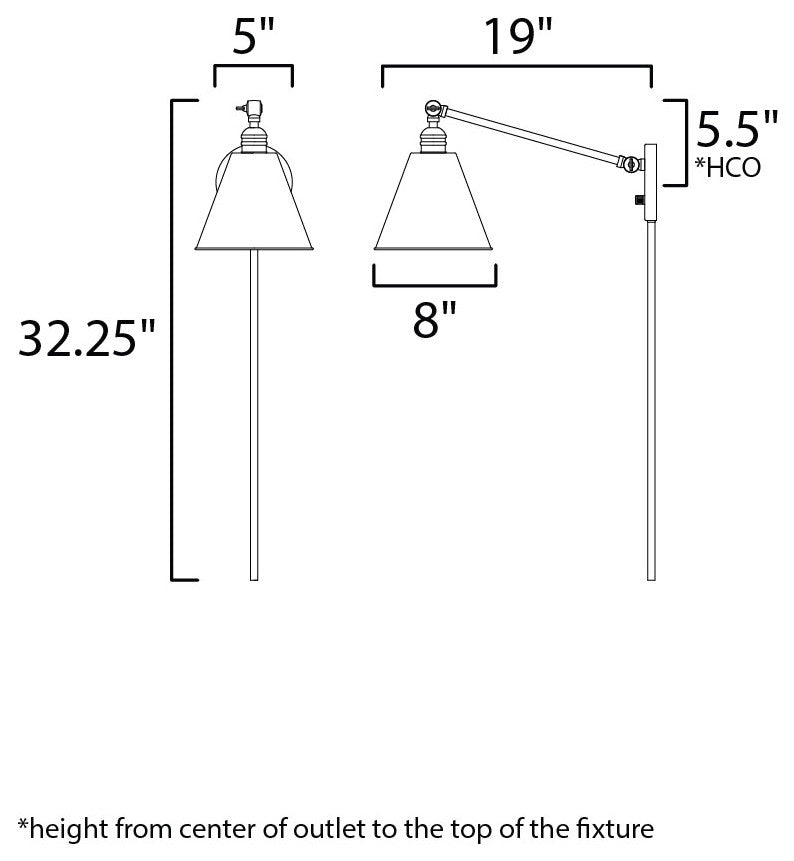 Maxim 12222 Library 32" Tall Plug-In Wall Sconce - Polished Nickel