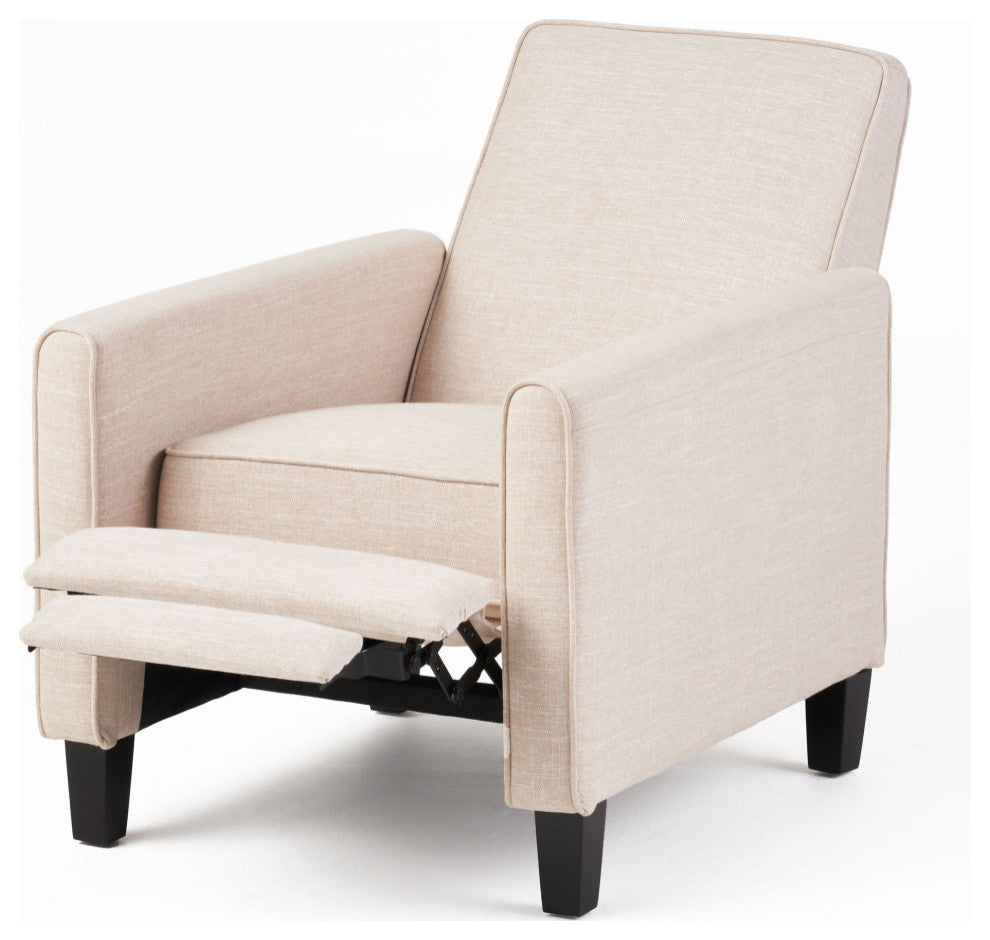 Susan Fabric Recliner, Set of 2, Beige and Dark Brown