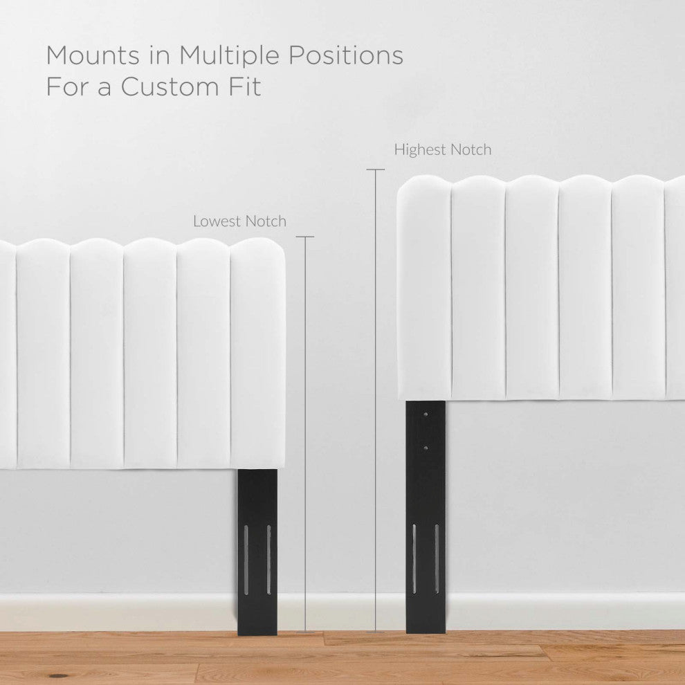 Headboard, Twin Size, Velvet, White, Modern Contemporary, Bedroom Master Suite