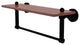 Dottingham 16" Solid Wood Shelf with Towel Bar, Matte Black