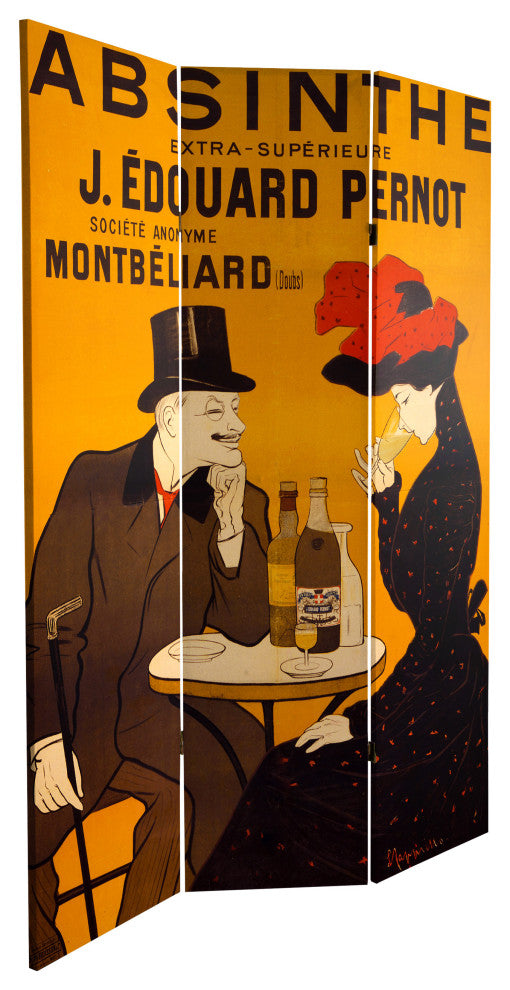 6' Tall Double Sided Absinthe Canvas Room Divider