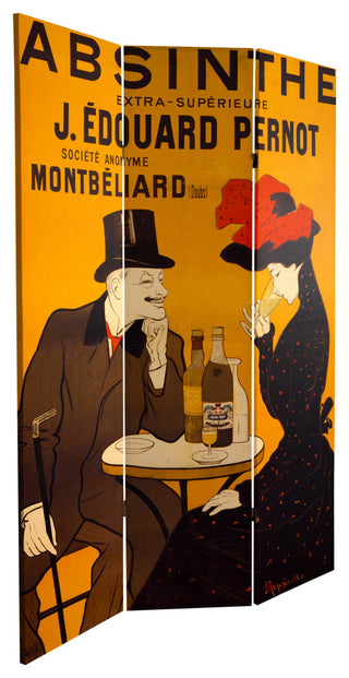 6' Tall Double Sided Absinthe Canvas Room Divider