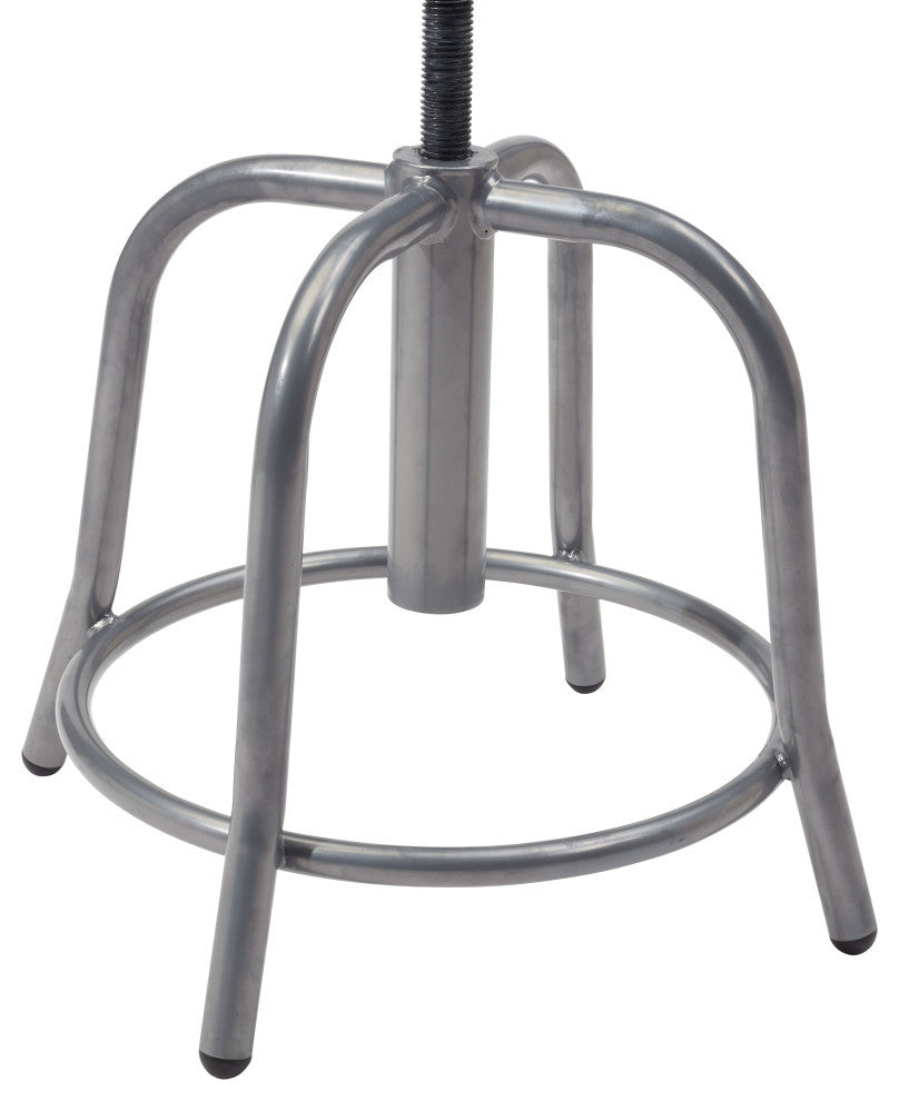 NPS 18-24" Height Adjustable Swivel Stool, Grey Frame, Black Seat