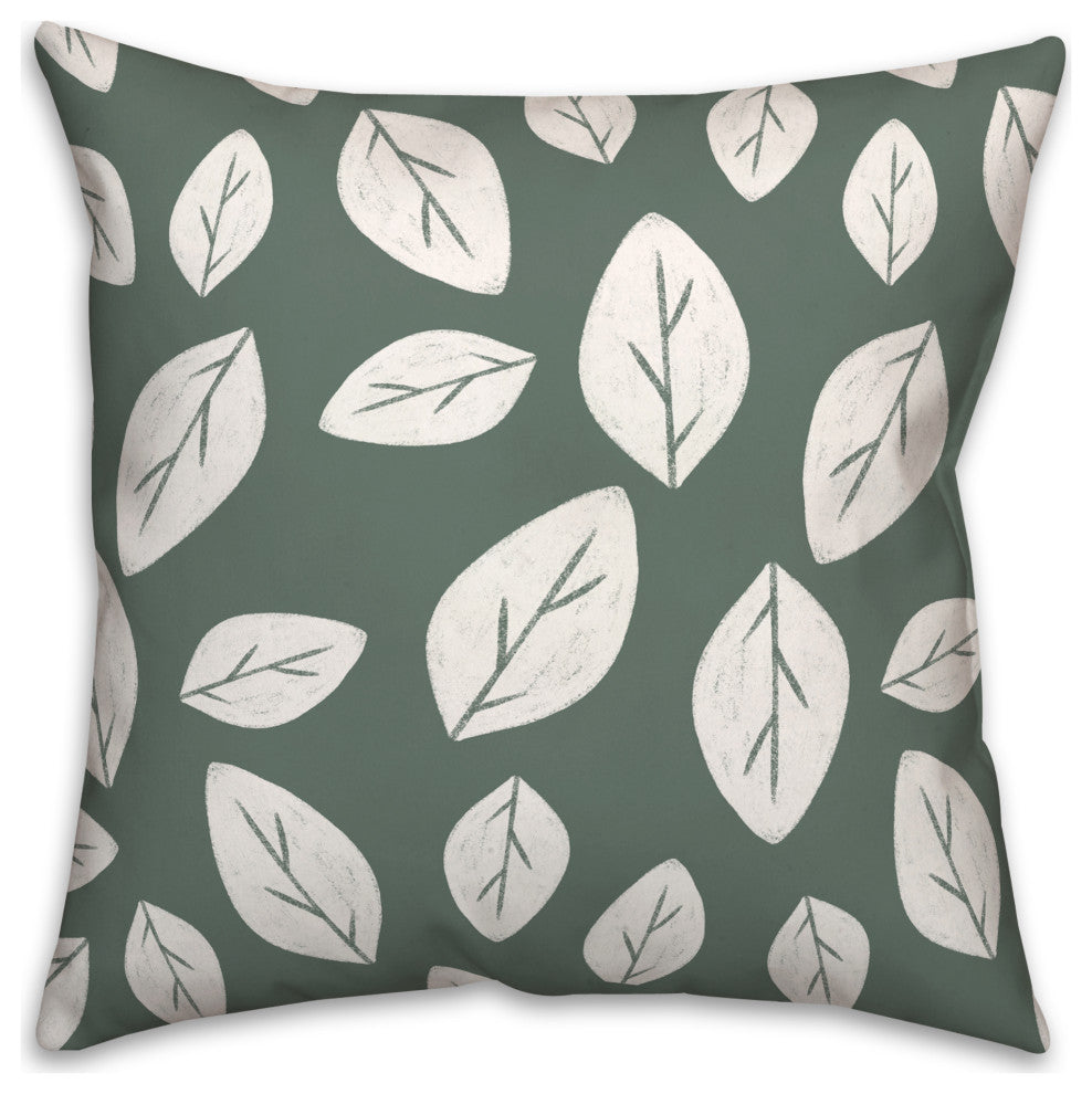 White Leaf Sage 18x18 Spun Poly Pillow