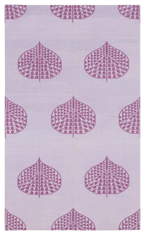 Rug N Carpet - Handmade Wool 3' 4'' x 5' 6'' Modern Design Dhurrie Kilim Rug