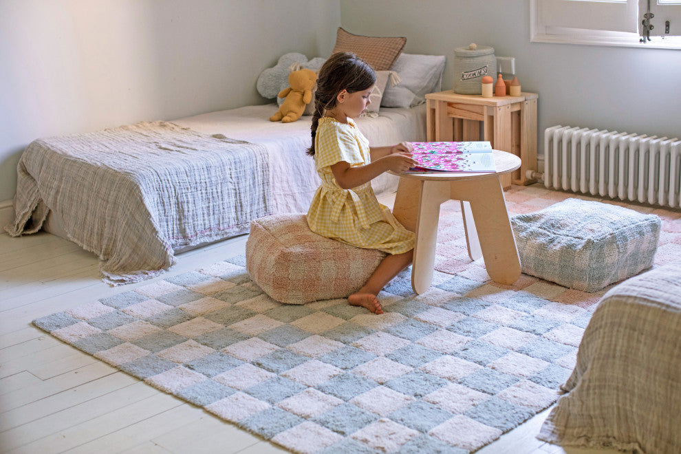 Vichy Pouf, Natural/Rose