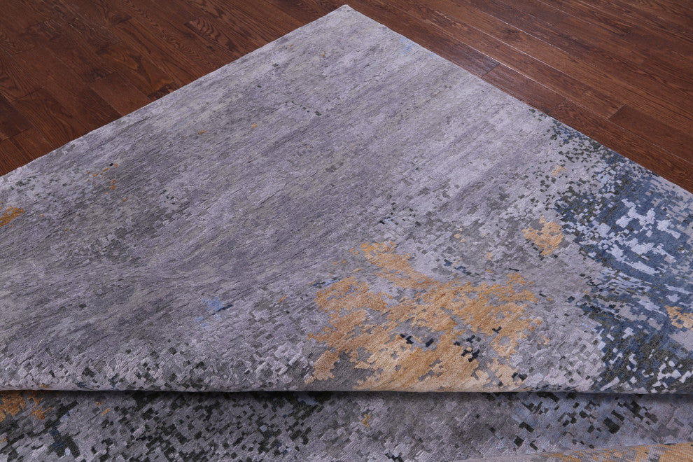 Wool & Silk Abstract Hand-Knotted Rug 9' 11" X 14' 2" - Q13080