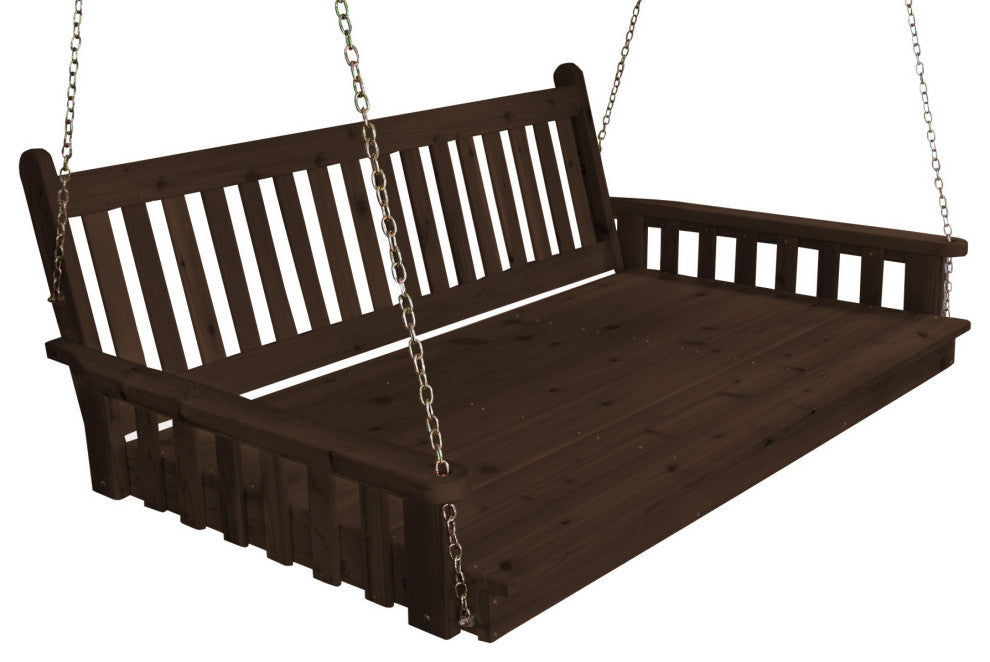 Cedar Traditional English Swingbed, Walnut Stain, 4 Foot