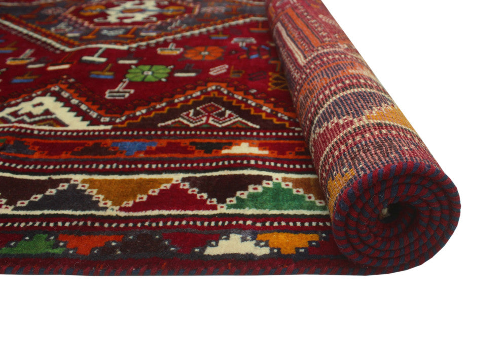 Fine Vintage Distressed Ilhom Red Rug