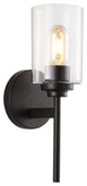 Juno 13" 1-Light Farmhouse Iron Cylinder LED Vanity, Oil Rubbed Bronze/Clear
