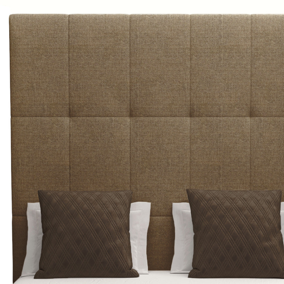 Nativa Interiors Moyra Tufted Bed, Brown, King, Headboard: High