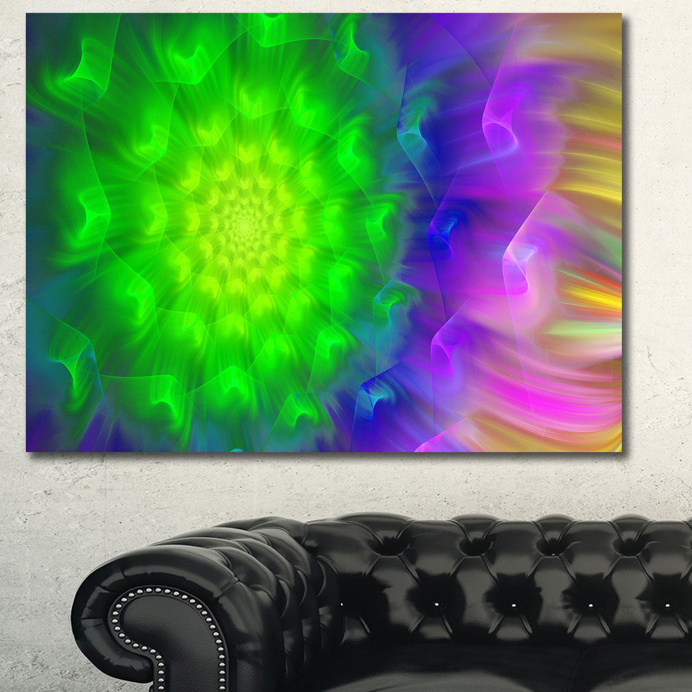 Spectacular Green Dandelion, Floral Canvas Art Print, 40"x30"
