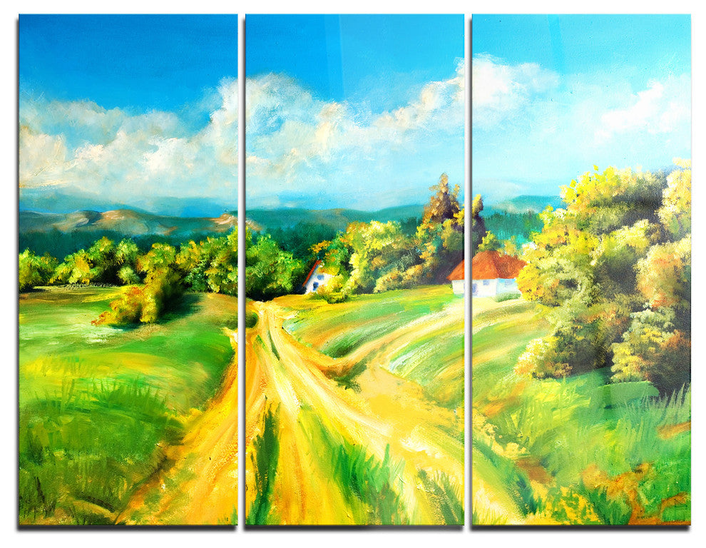 "Color of Summer" Glossy Metal Wall Art, 3 Panels, 36"x28"