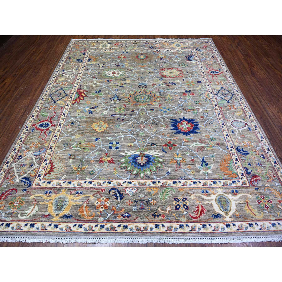 Dolphin Gray Hand Knotted Wool Aryana With Ziegler Mahal Oriental Rug 8'2"x9'9"