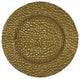 Intriguing Round Glass Charger Plate, Gold