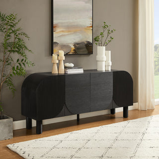 Casablanca Finished Wood Veneer Sideboard/Buffet, Black