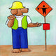 Marmont Hill, "Give a Dog a Work Zone" by Janet Nelson on Wrapped Canvas, 32x32