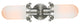 Centri 2-Light Bath Vanity-Light, Brushed Satin Nickel, Matte White