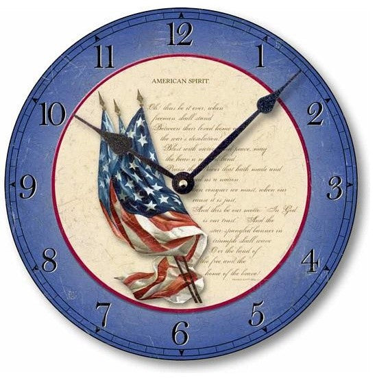 Vintage-Style American Flag Wall Clock