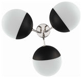 Stellar 3-Light Semi-Flush Ceiling Light, Opal Polished Nickel
