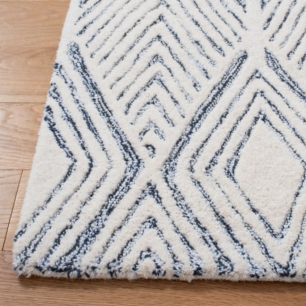 Safavieh Couture Abstract Collection, ABT350 Rug, Ivory/Charcoal, 2'3"x12'