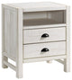 Windsor 2-Drawer Wood Nightstand, Driftwood White