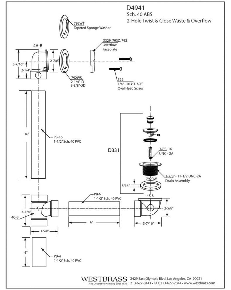 Twist and Close Sch. 40 ABS Bath Waste With 2-Hole Elbow, Oil Rubbed Bronze
