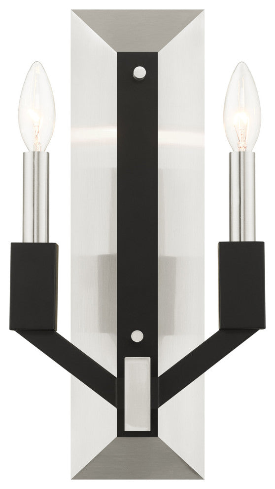 Brushed Nickel Transitional, Structural Double Sconce