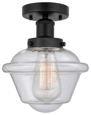 Innovations Oxford 1-Light 6.5" Semi-Flush Mount Matte Black