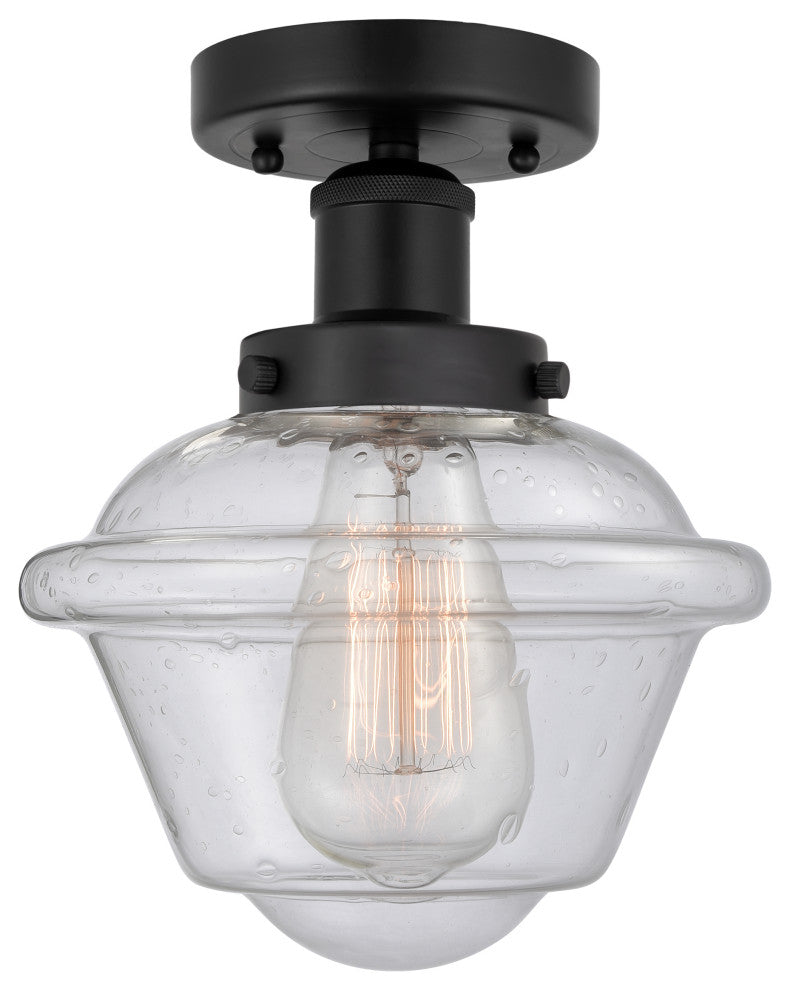 Innovations Oxford 1-Light 6.5" Semi-Flush Mount Matte Black