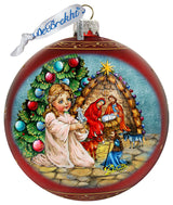 Christmas Miracle Lg Glass Ornament, Red