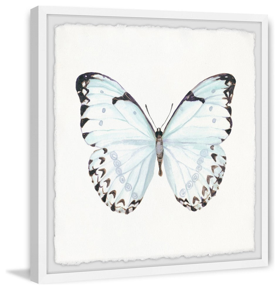 "Translucent Blue Wings III" Framed Painting Print, 32"x32"