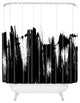 Kelly Haines Monochrome Brushstrokes Shower Curtain