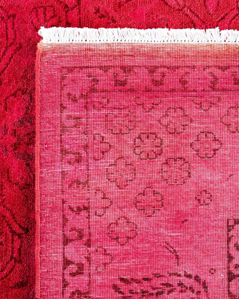 Overdyed, One-of-a-Kind Hand-Knotted Area Rug Pink, 6'2"x9'2"