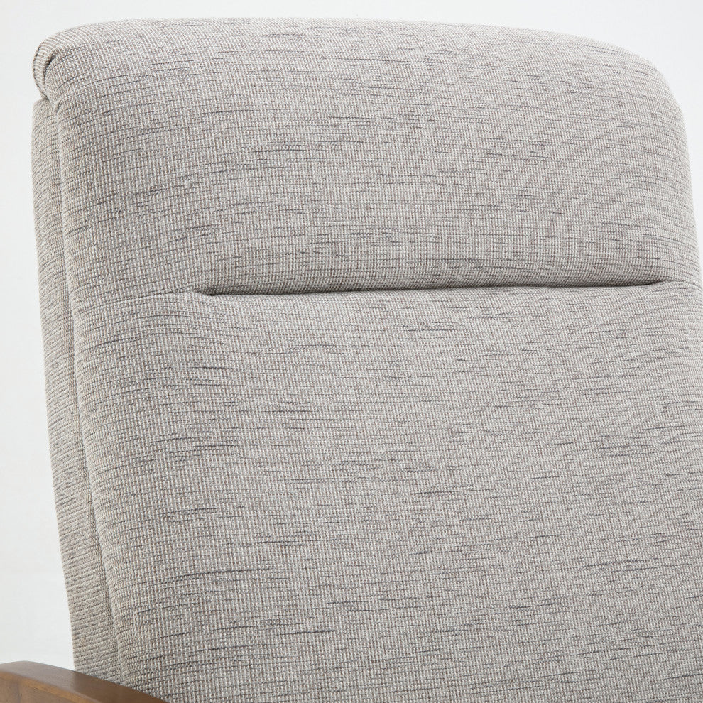 Terni Wood Arm Push Back Recliner, Performance Fabric, Sea Oat