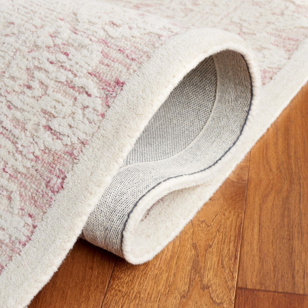 Safavieh Couture Ebony Collection EBN102 Rug, Pink/Ivory, 6' Round