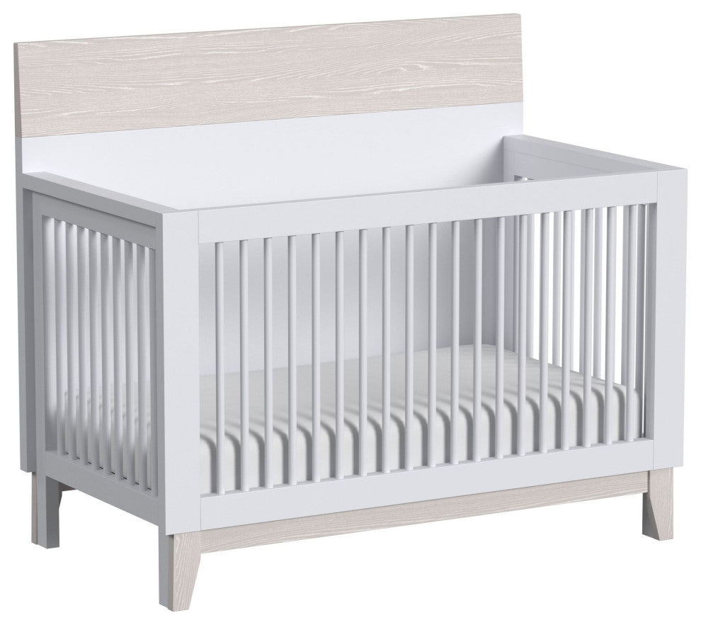 Rowan 56"W Wood Convertible Crib, Ash Linen