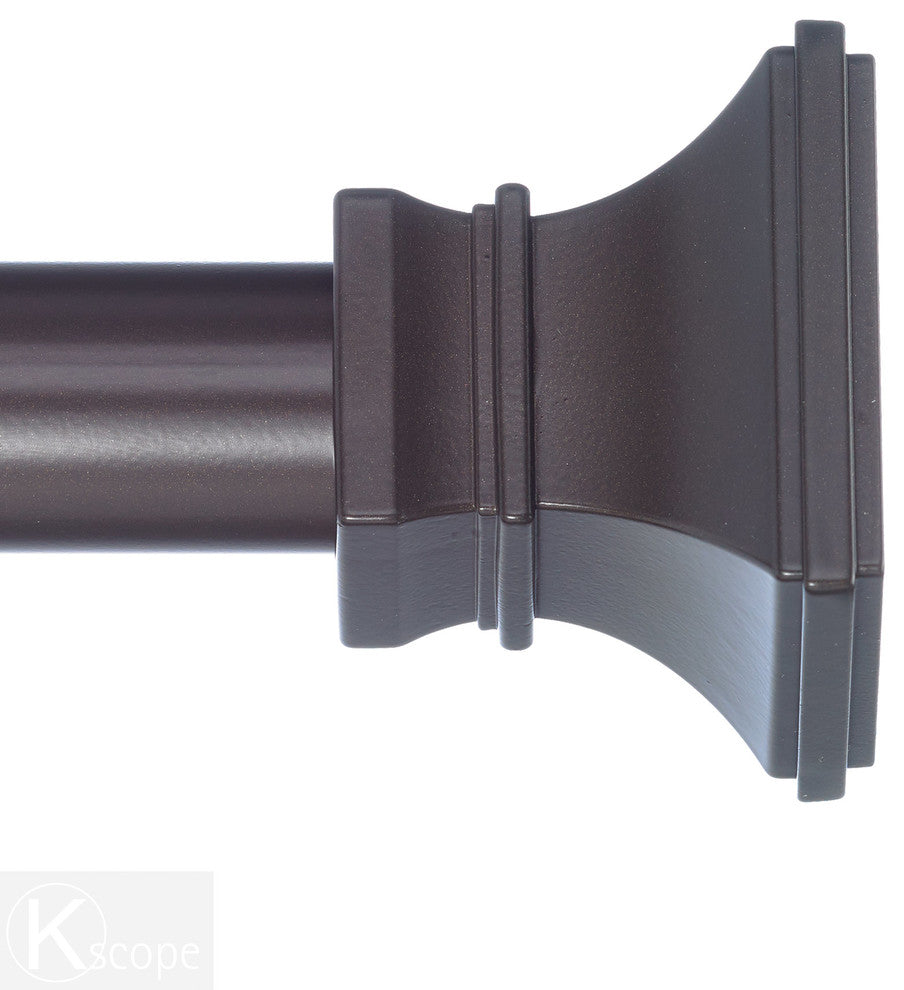 Versailles Non-Telescoping Curtain Rod With Metro Rings, Bronze, 72