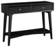 Alpine Furniture Flynn Wood Console Table with 2 Drawers in Black