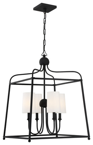 Libby Langdon for Crystorama Sylvan 4 Light Black Forged Chandelier