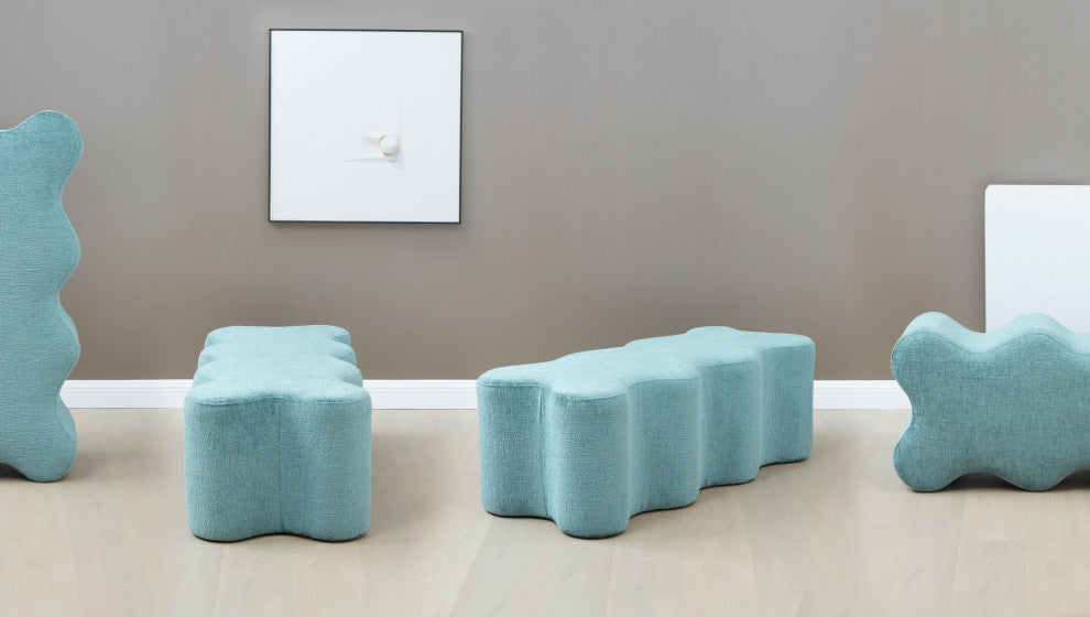 Safavieh Couture Jacqualessa Chenille Bench, Blue