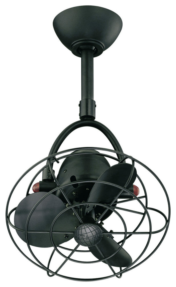 Matthews Fan, Diane Directional Ceiling Fan, Matte Black, Metal Blades
