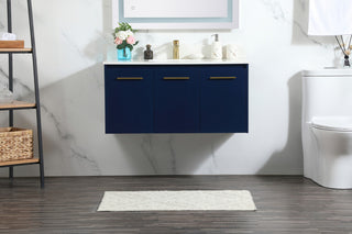 Home Living 40" Single Bathroom Vanity, Blue With Backsplash